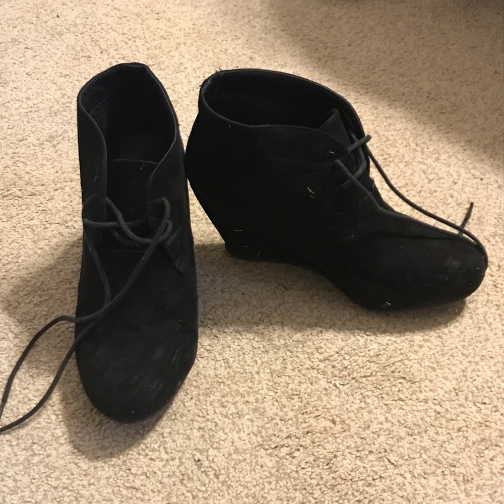 Black suede booties